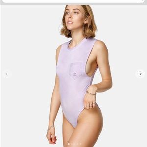 New ADIDAS ORIGINALS purple tie dyed bodysuit